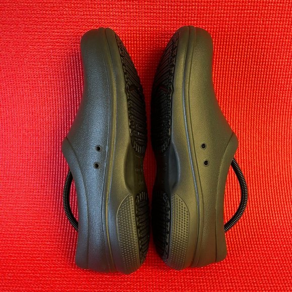 Crocs Mens Leather Round Toe Low Top Slip On Black Casual Clogs Shoes Size 12 main image 4